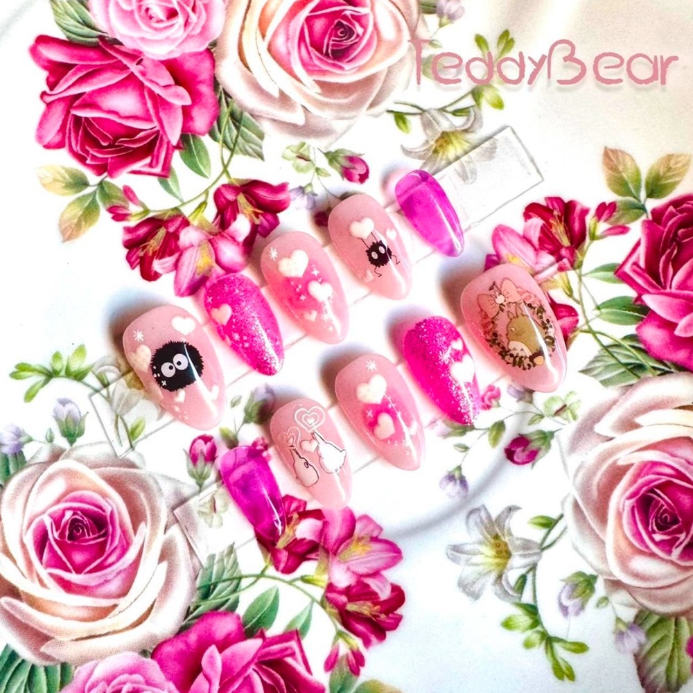 💖 Totoro In Love 💖 ฅ՞•ﻌ•՞ฅ PressOn Nails